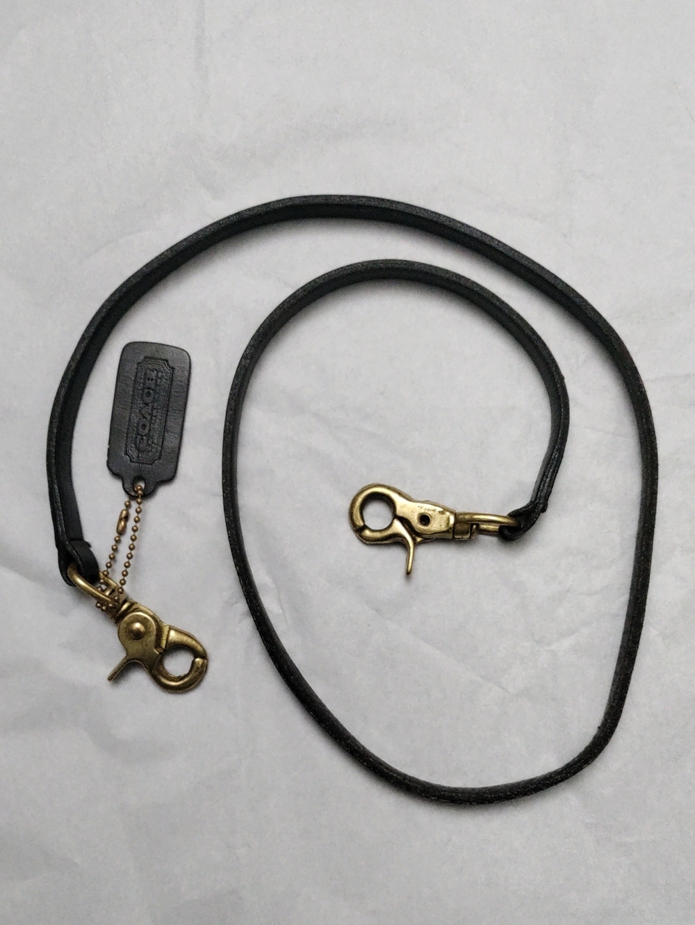Coach Vintage Black Leather Shoulder Strap/ Brass Tone Hardware